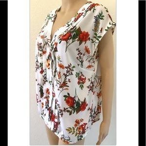 Floral womens blouse 7th Avenue Design Studio NY Co. Sz Large